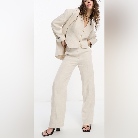 &Other Stories linen blazer BEIGE & tailored pants COMES AS SET. EU 38 US 8 NWT - Picture 8 of 8
